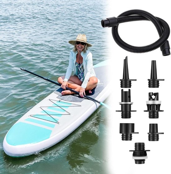 Pomp Adapter Set - Opblaas Mondstuk - Watersport Accessoire - 7 Mondstuk Maten - 27 x 17 x 6 cm — afbeelding 5