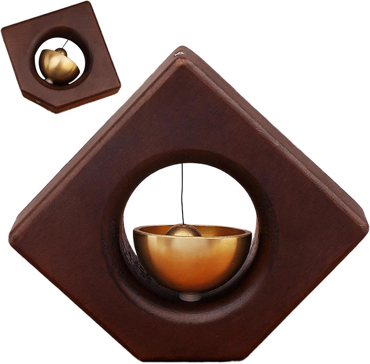 Deurbel Klokkenspel - Entreebel Hout - Winkel Welkom - Magnetisch Ontwerp - 8 x 8 cm - Houtkleur