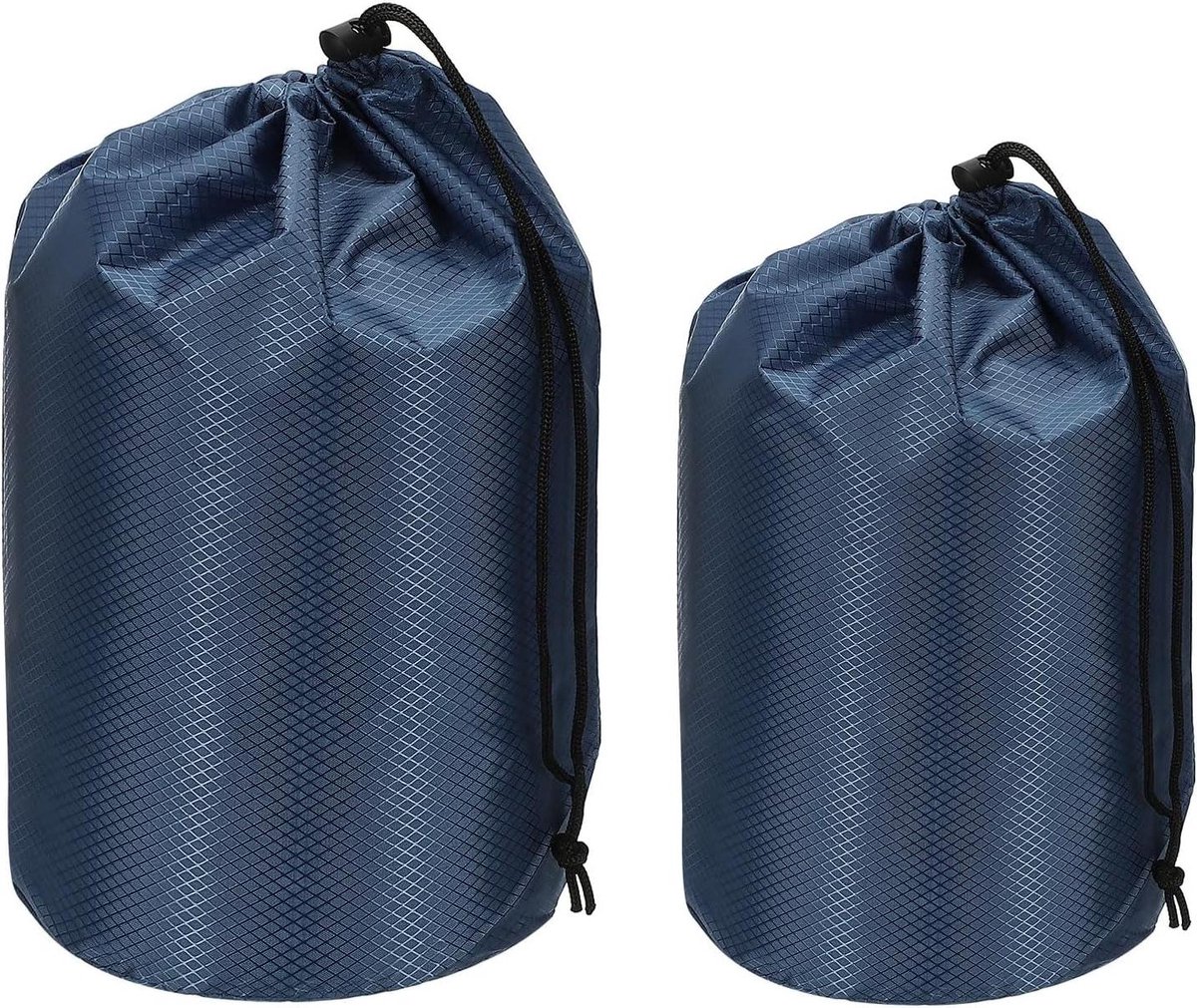 Opbergzakken - Stoffen zakken - Outdoor opslag - Waterdicht trekkoord - 2 maten - Donkerblauw