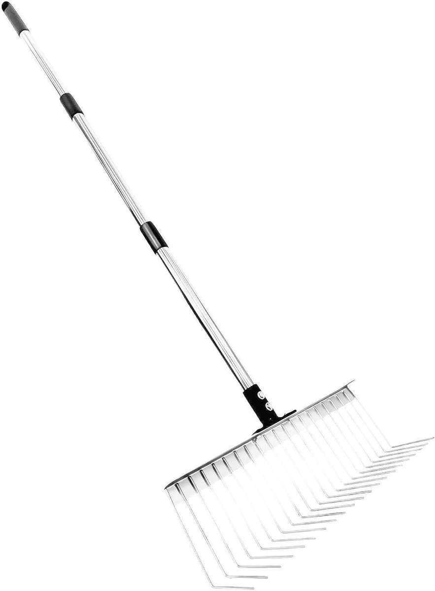Gazon Hark - Tuinhark Struikhark - Gazon Onderhoud - Telescopisch Handvat - Tot 125 cm - Enkel Kenmerk