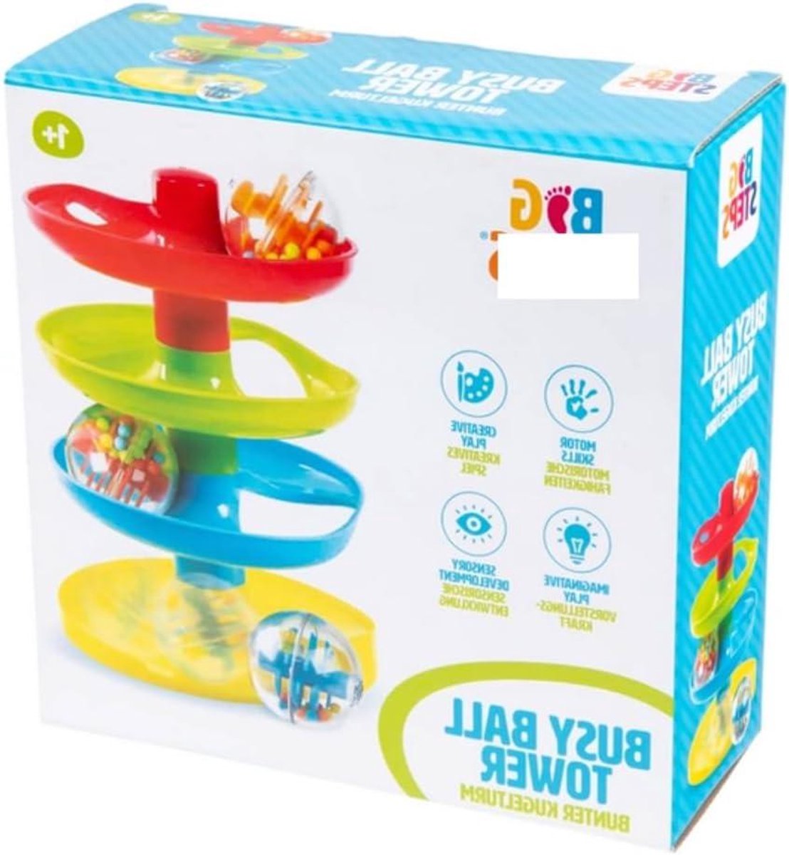 Ballenbaan Torens - Roller Baan - Motoriek Ontwikkelen - Ratelgeluid - 21 cm hoog - Multicolor