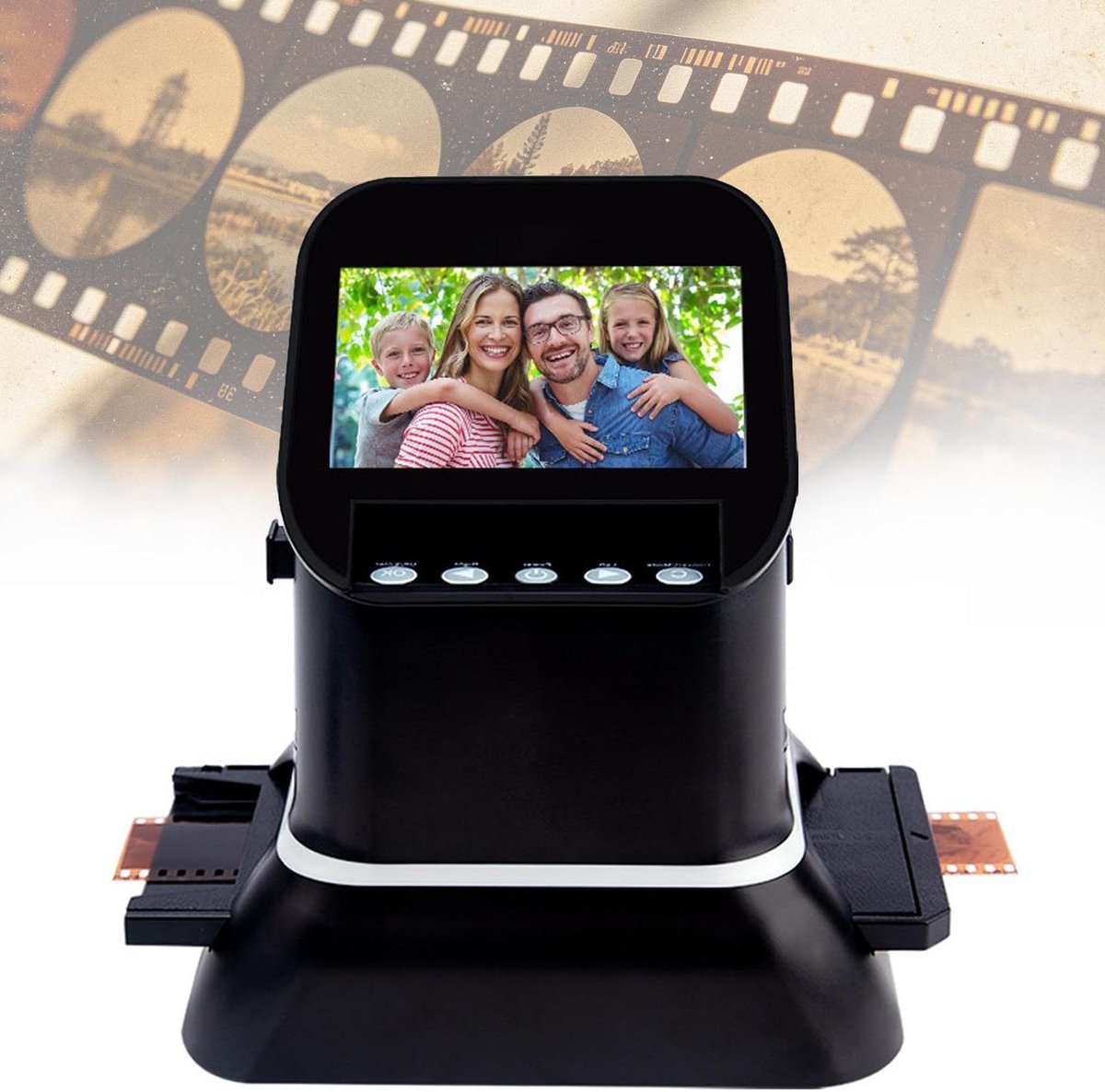 Film Scanner - Dia Converter - Oude Foto's Digitaliseren - 22 Megapixel Resolutie - 17 cm Breed - Zwart