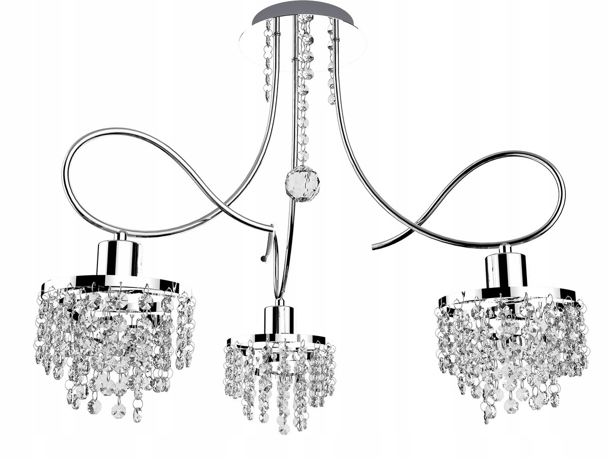 Moderne Kroonluchterlamp met kristallen - 3xE27