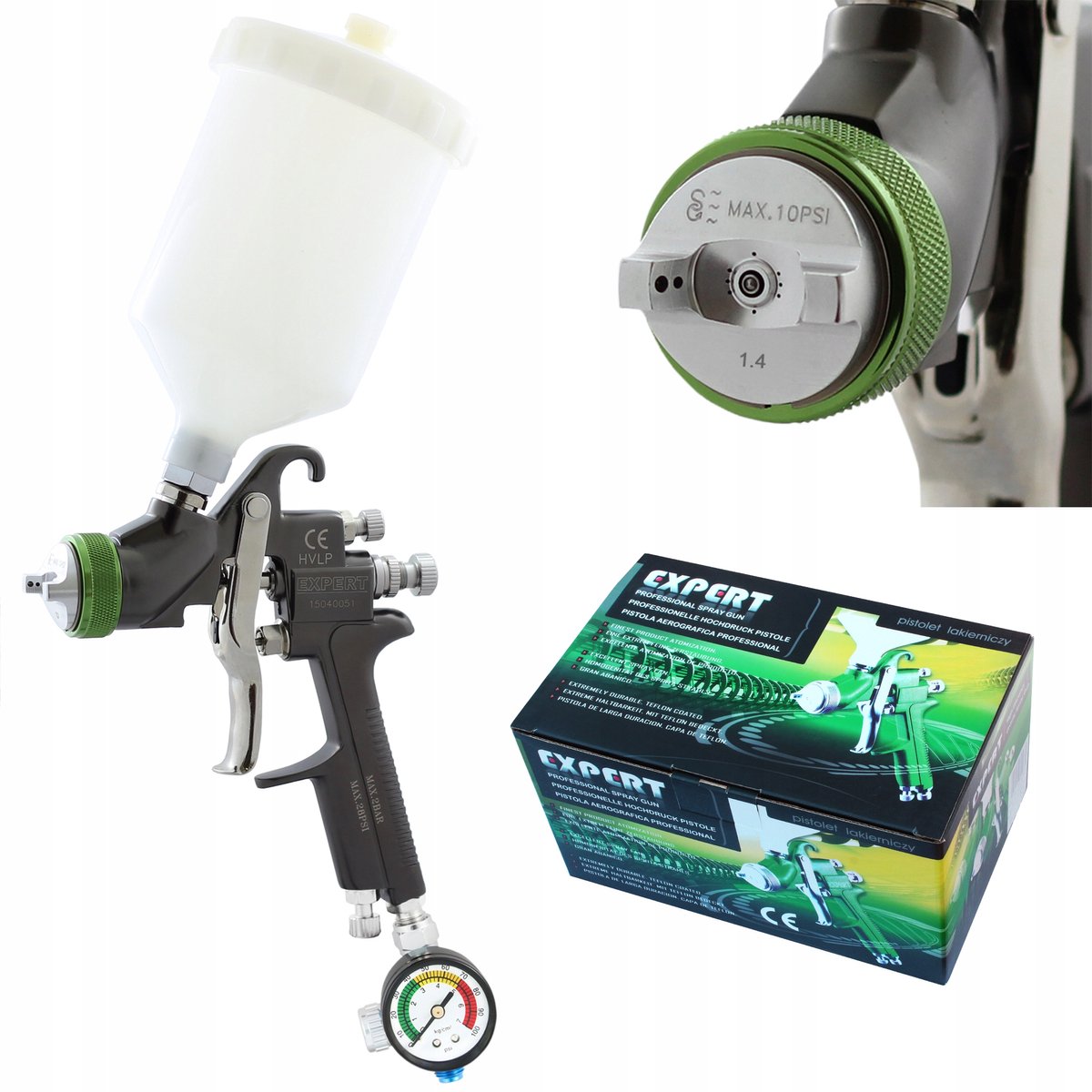 EXPERT HVLP Spuitpistool 1,4mm met Drukregelaar - Professioneel
