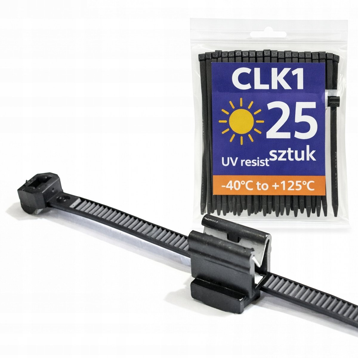 Kabelbinders met Klem CLK1 200x4,6mm Zwart - 25 st