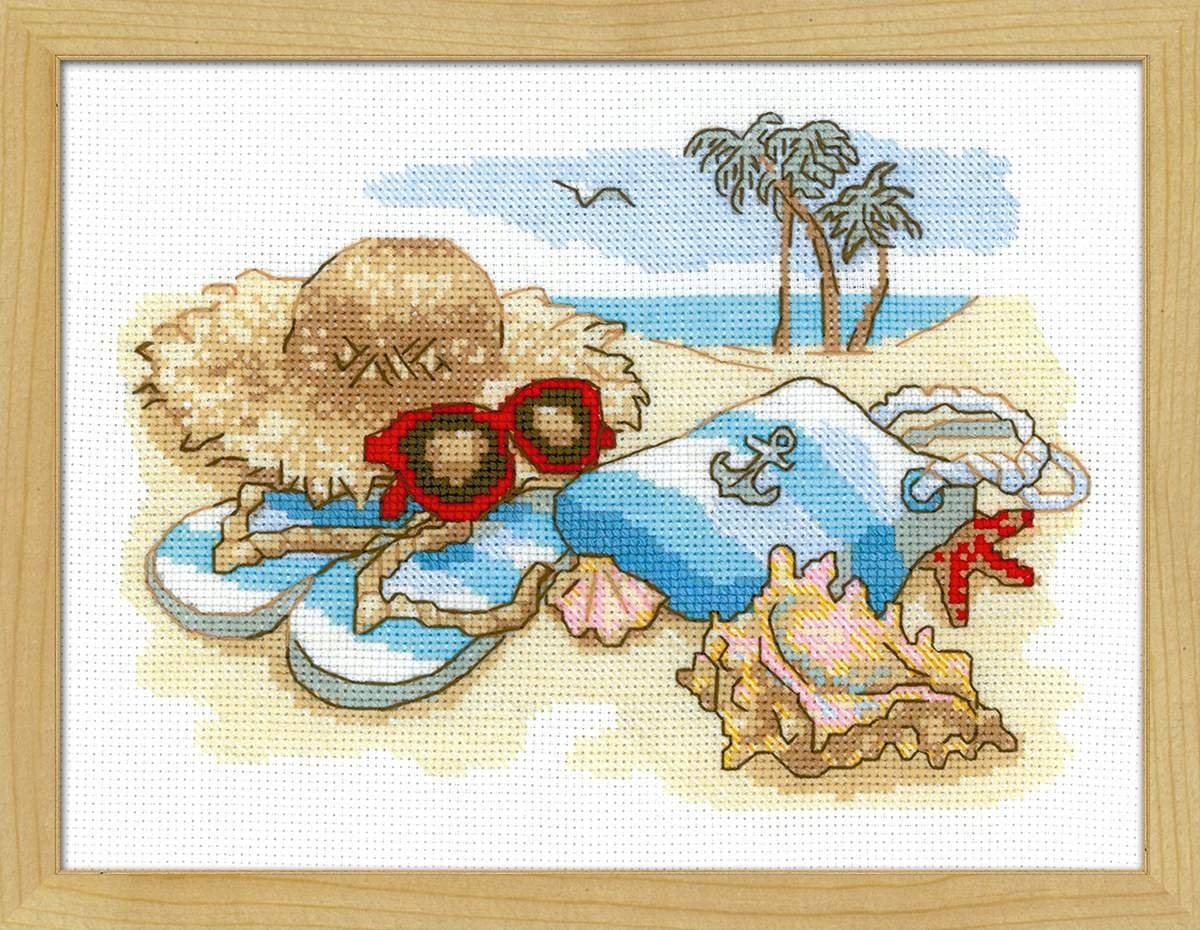 RIOLIS Kruissteekpakket 'Vakantie aan Zee' 24x18 cm