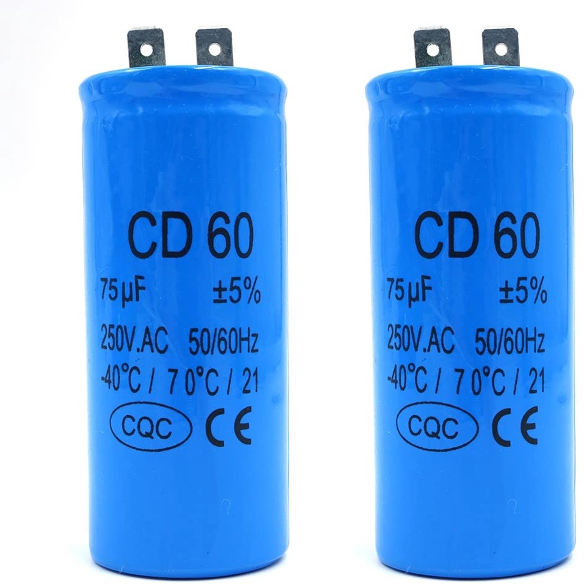 VLEMICO - Motor Starter Capacitor - 75UF Capacitor - Ideaal voor Motoren en Wasmachines - 50x100mm - Duurzaam en Efficiënt - Geschikt voor Diverse...