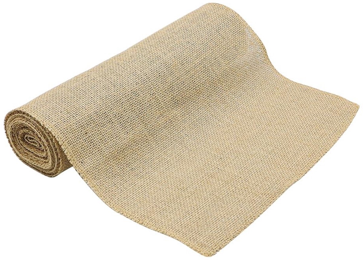 VLEMICO- Tafelloper Natuurlijke Jute 30cm x 5m - Rustieke Loper - Milieuvriendelijk - Biologisch Afbreekbaar - Ideaal voor Bruiloften - Gewicht 90 g/㎡ - Tafelkleed