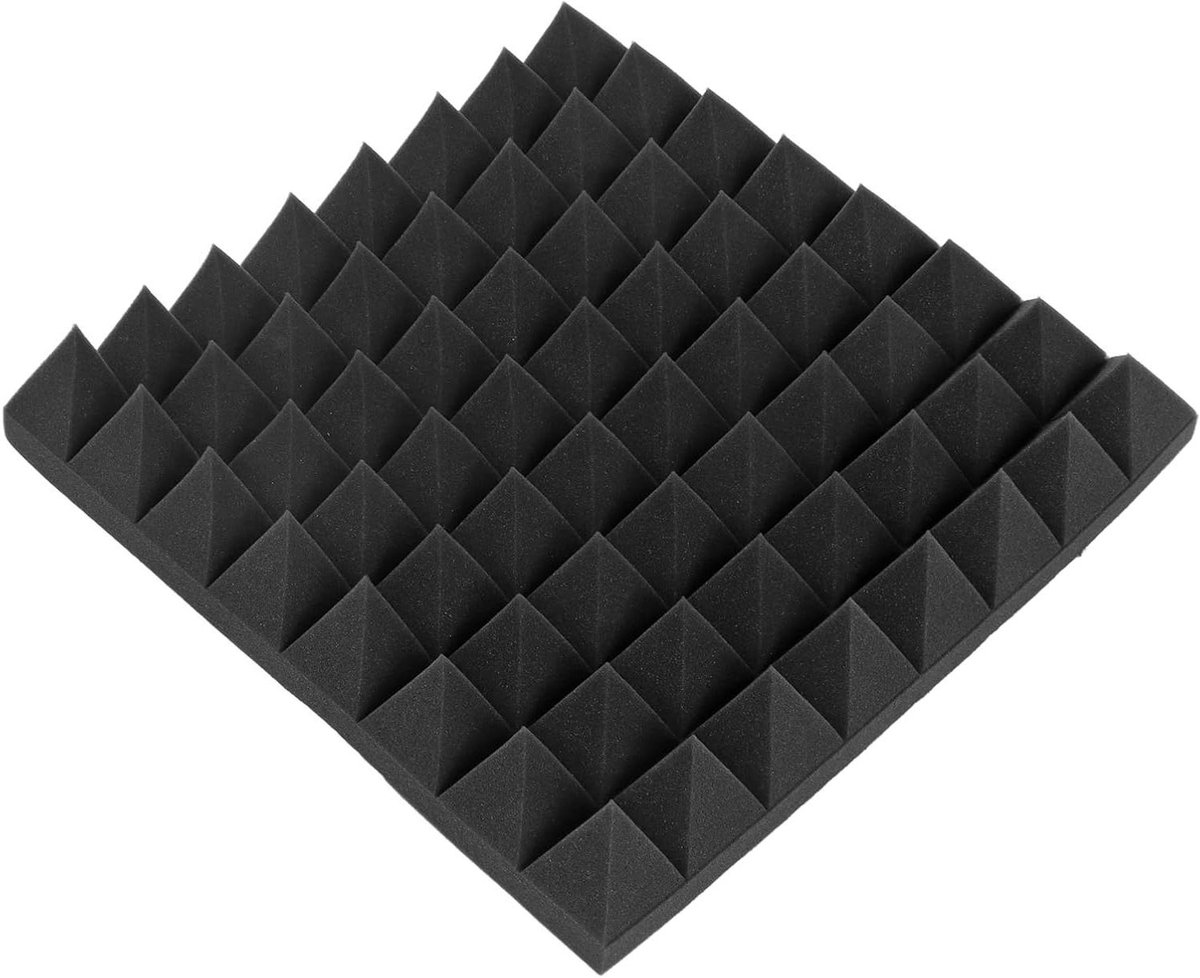 Akoestisch Schuim - Geluidsisolatie Panelen - Geluidsverbetering Ruimte - Brandwerend Materiaal - 50x50x10 Cm - Antraciet