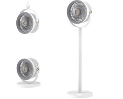 Statiefventilator-vloerventilator-1 stuk tafel ventilator geluidloos-Staande bureauventilator met 5 instelbare snelheden - in hoogte verstelbare vloerventilator - geschikt voor gebruik in studentenkamers/slaapkamers - grijs - 23,5 x 23,5 x 11,9 cm