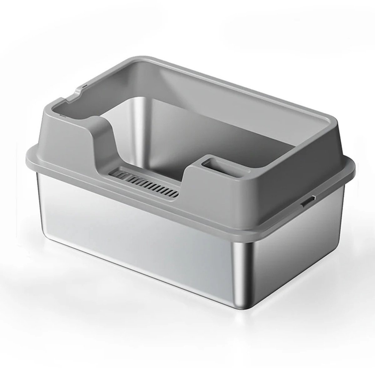 DierDO – Kattenbak – Kattentoilet – Kattenmand – RVS Onderkant – Met Deksel – Grijs – 60x40x22 cm – Schep Inbegrepen – Hop in DierDO – Kattenbak – Kattentoilet – Kattenmand – RVS Onderkant – Met Deksel – Grijs – 60x40x22 cm – Schep Inbegrepen – Hop in