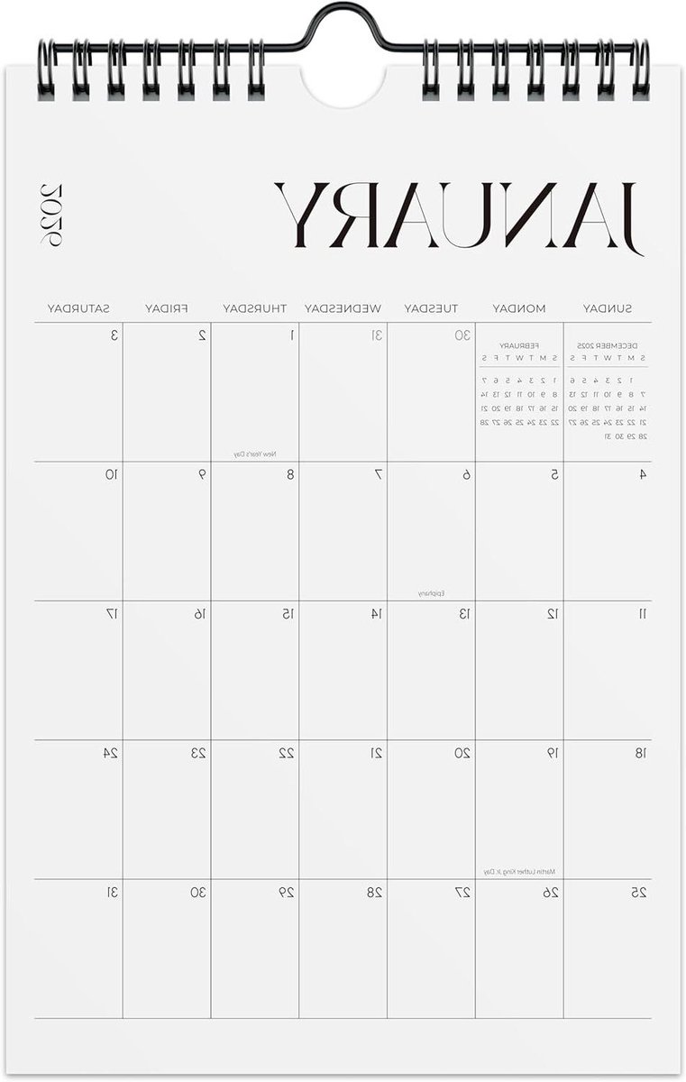 Mini Kalender - Wandkalender Planning - Tijd Beheer - 18 Maanden Overzicht - 15 x 23 cm - Wit