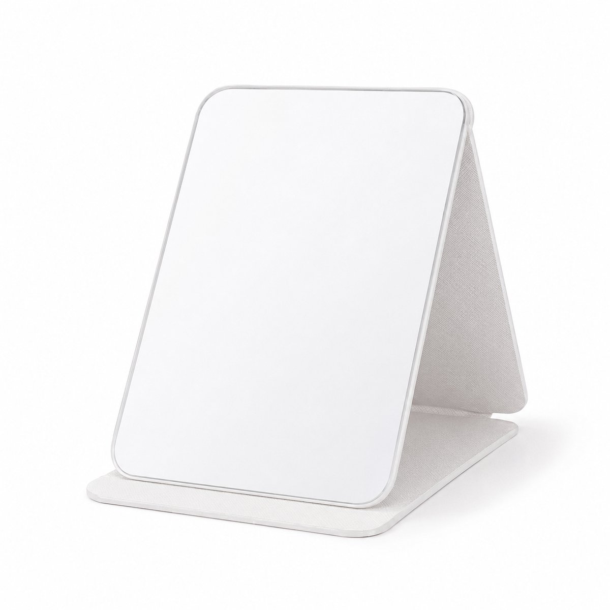 Opvouwbare Tafelspiegel met PU-Lederen Hoes - 20.5x15.5 cm - Verstelbare Makeupspiegel met