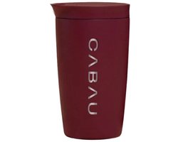 Cabau - Bloom Cup – RVS Thermosbeker met Tuit – 360 ml – Cherry – Houdt Drank 8 Uur Warm & 12 Uur Koud – Lekvrij & Dubbelwandig – Travel Mug – Koffie to Go Thermosbeker