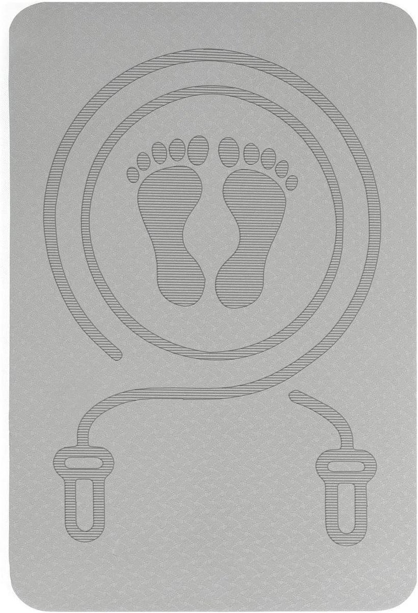 Springtouw Mat - Fitness Onderlegger - Thuis Sporten - Schokabsorberend Ontwerp - 40x60 cm - Grijs