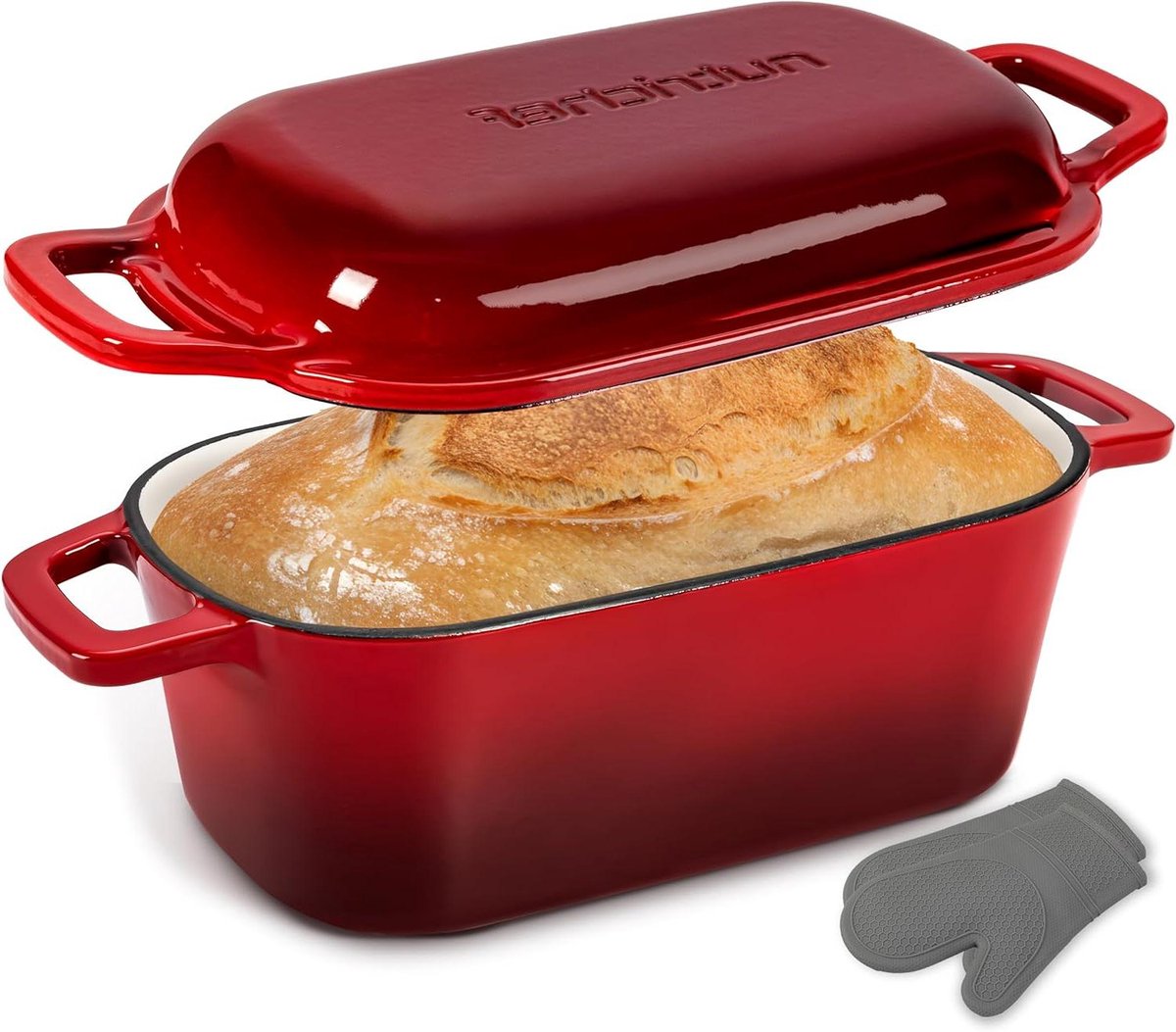 Gietijzeren Broodpan - Dutch Oven - Brood Bakken - Gelijkmatige Verwarming - 254 cm - Rood