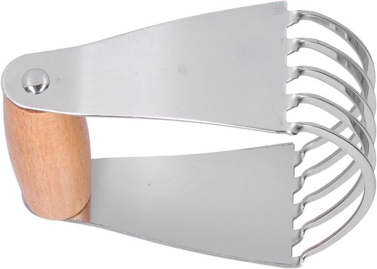 Deegblender - Gebaksnijder - Bakken en mengen - 5 roestvrijstalen messen - 116 g - Houtkleur — afbeelding 4