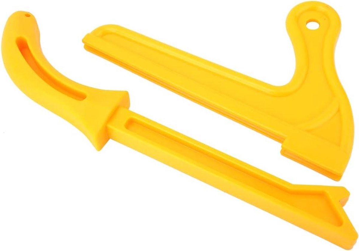 Veiligheid Duwstok - Houtbewerking Gereedschap - Veilig Zagen - Ergonomische Handgreep - 30 x 15 x 2 cm - Geel