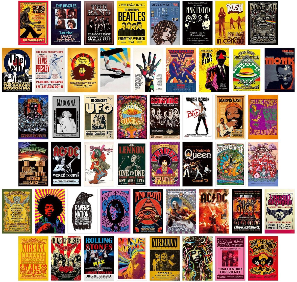 JHUBERS- Muurcollage 50 Stuks - Muziektheater Wanddecoratie - Kunstposters - Esthetische Foto's - Indie Kamerdecoratie - Gecoat Papier 10,2 cm x 15,2 cm