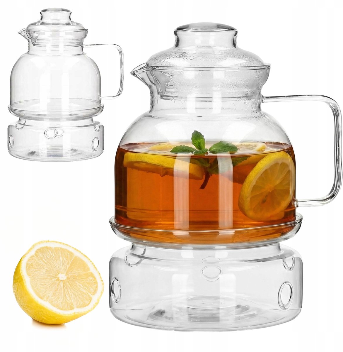 Glazen Theepot 1.5L met Waxinelicht Houder - Hittebestendig