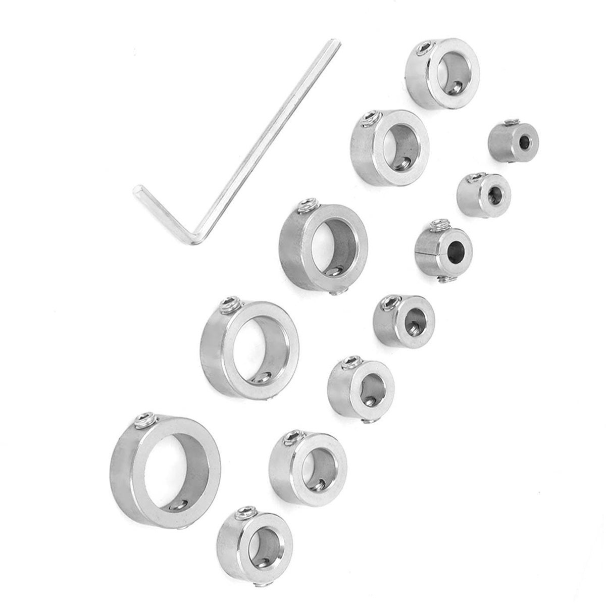 Dailygoods- Boor Set 12 Stuks - Booraccessoires - Diepte Stop Ring - Roestvrij Staal - Houtbewerking - Veilig en Duurzaam