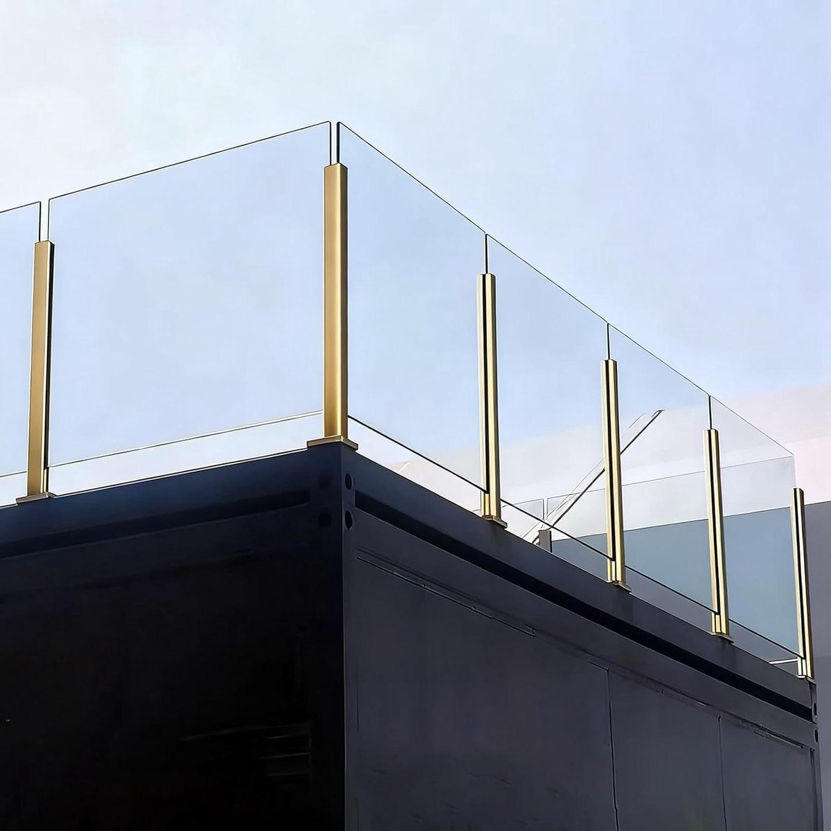 Glazen Balustrade Paal - Veiligheidshekwerk - Terras Afscheiding - Roestvrij Staal - 115 cm - Zilverkleurig