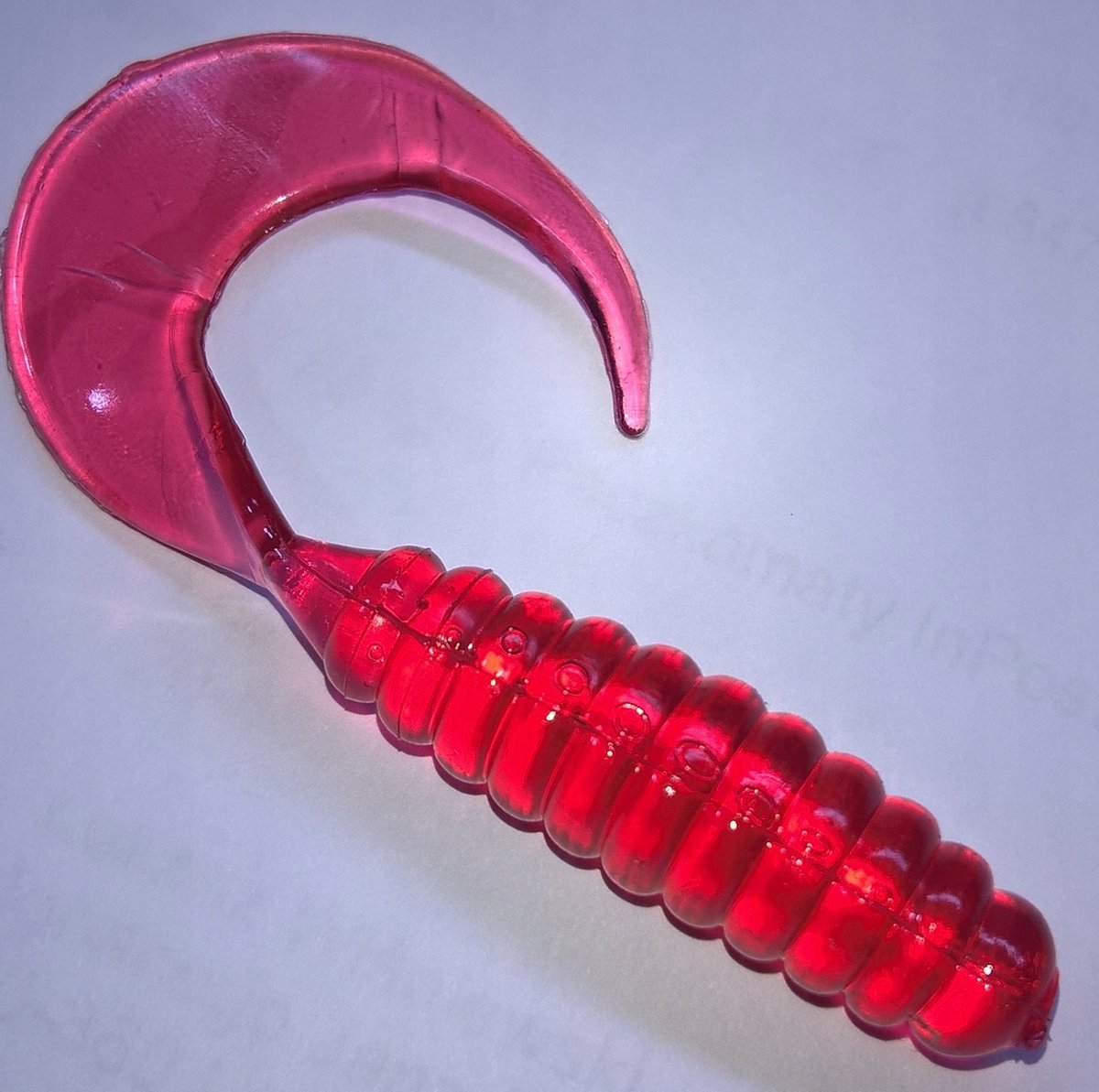 Mann's Twister 7cm - Transparant Rood Kunstaas Vissen
