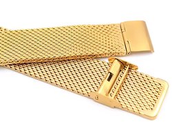 Zyon Wear - Luxe Mesh Horlogeband 22mm – Universeel RVS Mesh Bandje – Verstelbare Vouwsluiting – Goud - Elegant