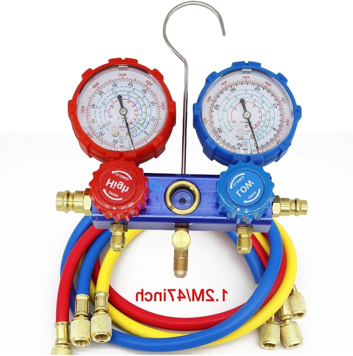 Airco Manifold Set - Diagnose Gereedschap - Auto Onderhoud - Digitale Display - 1.2m Slangen - Zwart