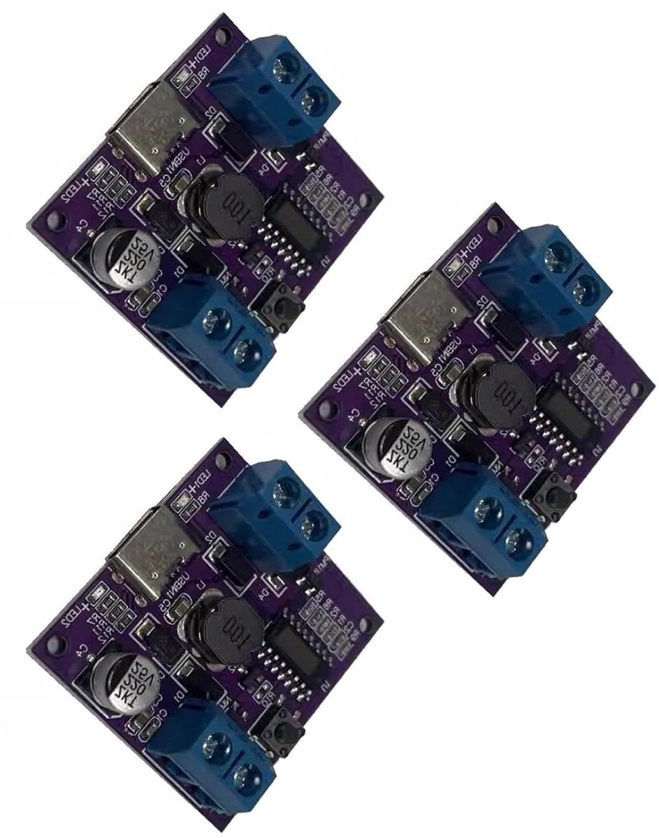 Gelijkstroom Motor Driver - Snelheidsregelaar Module - Robotica Projecten - 3-Stage Snelheidsregeling - 3.5x3.5 cm - Metaal