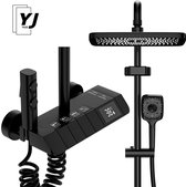 Innovastore Douchesysteem - Doucheset - Regendouche - Handdouche - Thermostaatkraan - Verstelbaar - Digitale display - Zwart