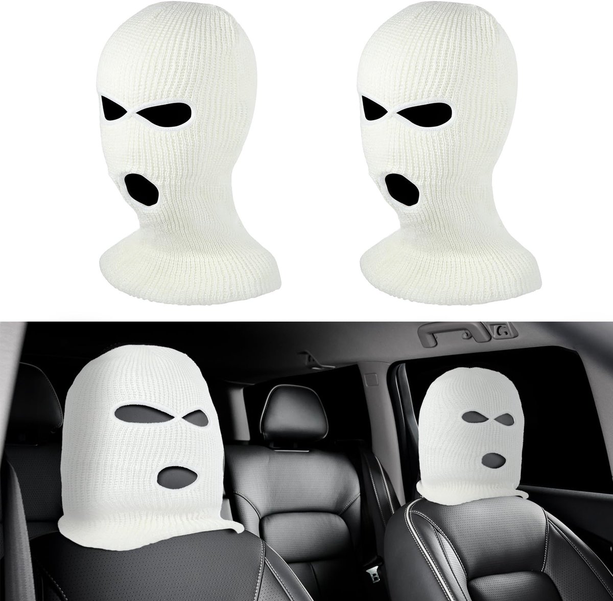 BRENZOOS- Hoofdsteunhoes Grappig - 2 Stuks - Bescherming - Auto-interieur Accessoires - Wasbaar - Universeel 40 x 20 cm - Autostoelhoes