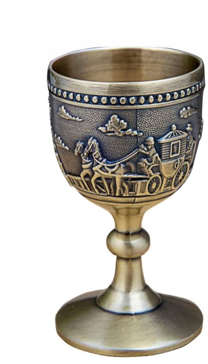 BRENZOOS- Wijnbeker Decoratief Brons - Chalice Goblet - Middeleeuws - Perfect Cadeau - Ideale Temperatuur - Geschikt voor Wijn