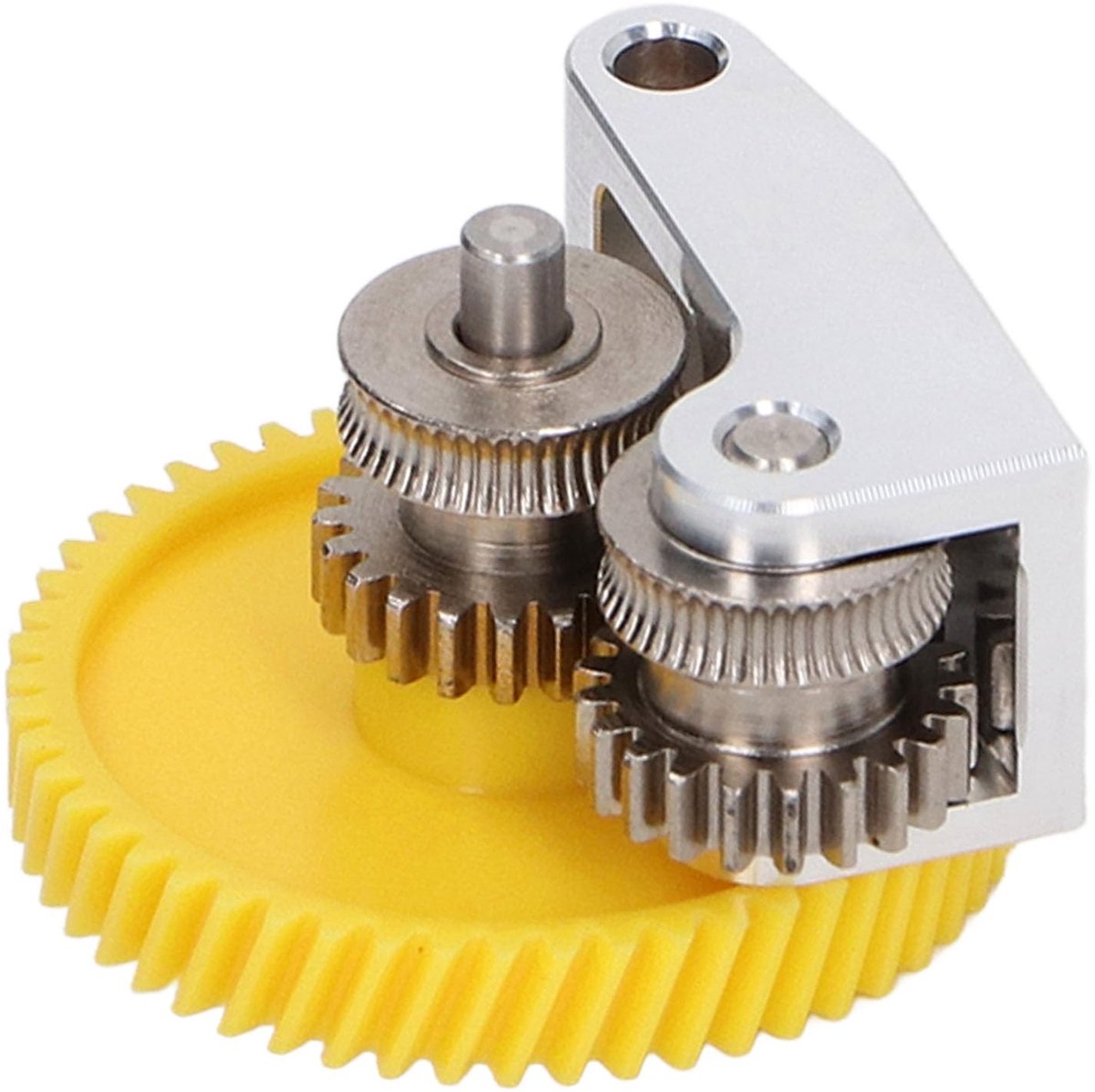 BRENZOOS- Tandwielset Gehard Staal - Extruderuitrusting - Handvat Aluminiumlegering - Voor Bambu X1/P1P - Ideaal voor Technische Filamenten - Langere Levensduur - Extruder