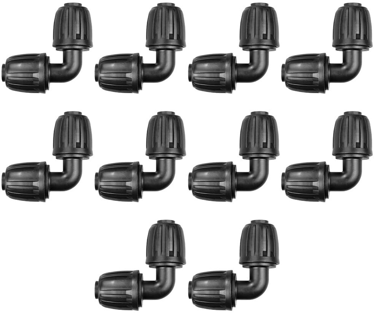 BRENZOOS- Druppelirrigatieaansluitingen 10 stuks - Universele Hoekverbinder - Druppelonderdelen - Accessoires voor Tuinirrigatiesysteem - Eenvoudig te installeren - Lekvrije Verbinding - Irrigatieconnectoren