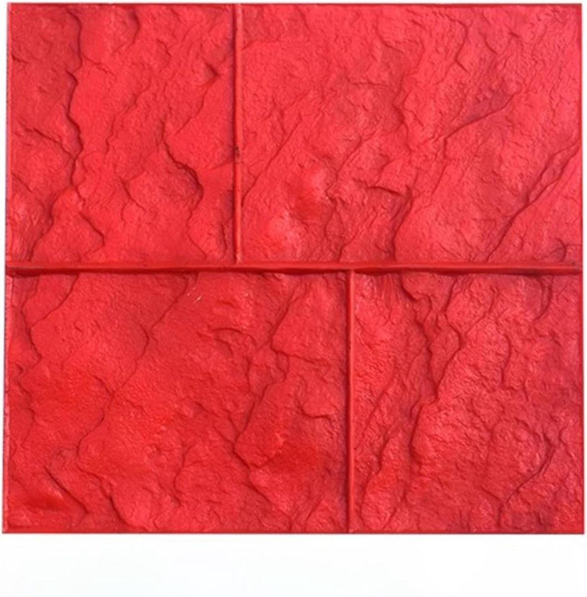 Beton Stampmat - Textuur Stempel - Terrassen Ontwerpen - Natuurlijke Steenlook - 60 x 60 cm - Rood