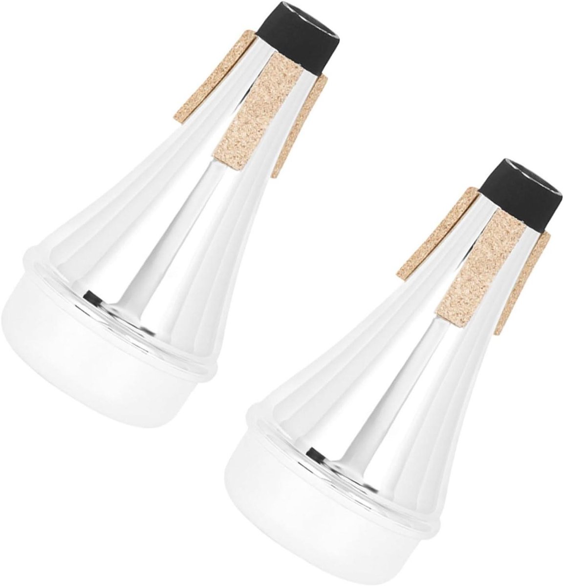Trompet Dempers - Oefen Geluidsdemper - Stil Oefenen - Lichtgewicht ABS - 2 Stuks - Zilver