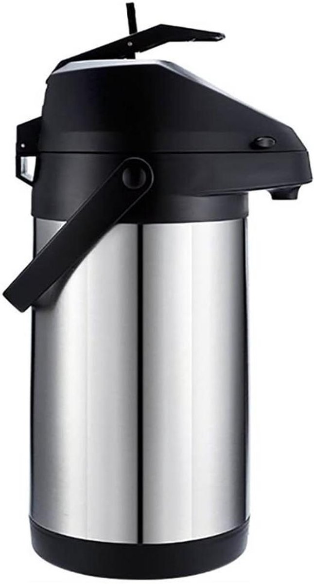 Thermoskan Koffie Dispenser - Geïsoleerde Karaf - Dranken Warm Houden - Lange Isolatie Tijd - 2.5 Liter - Zilver
