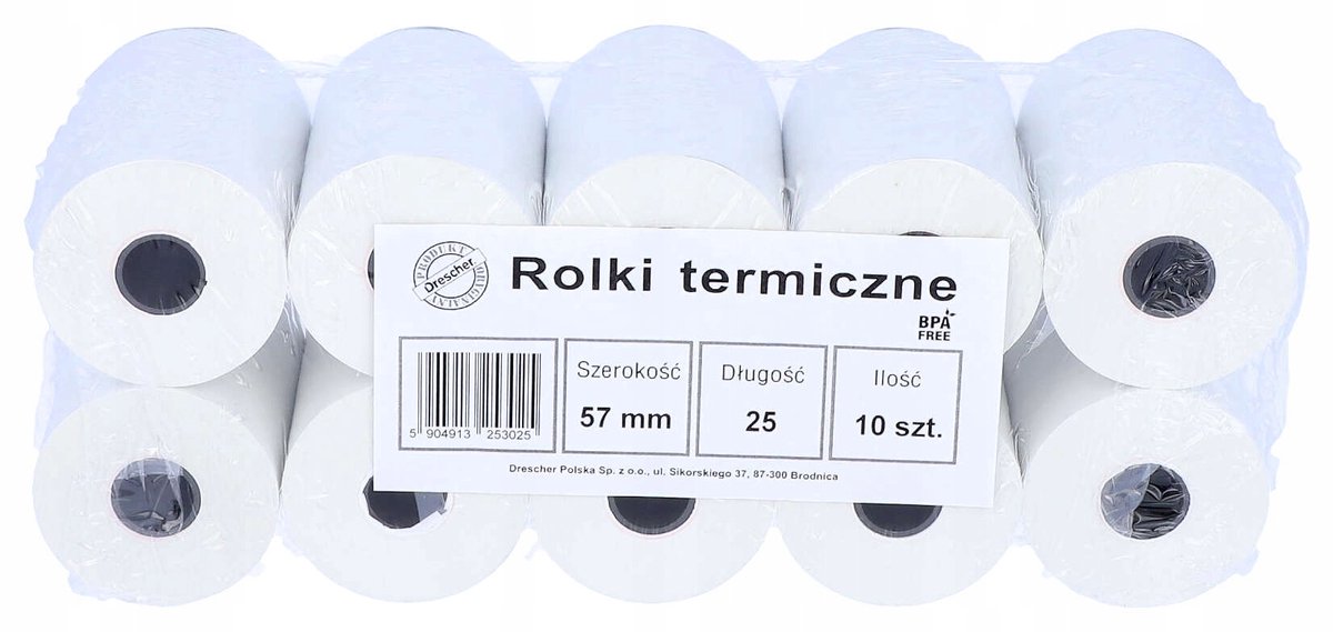 10x Thermische Papierrol 57x25m voor Kassatransacties