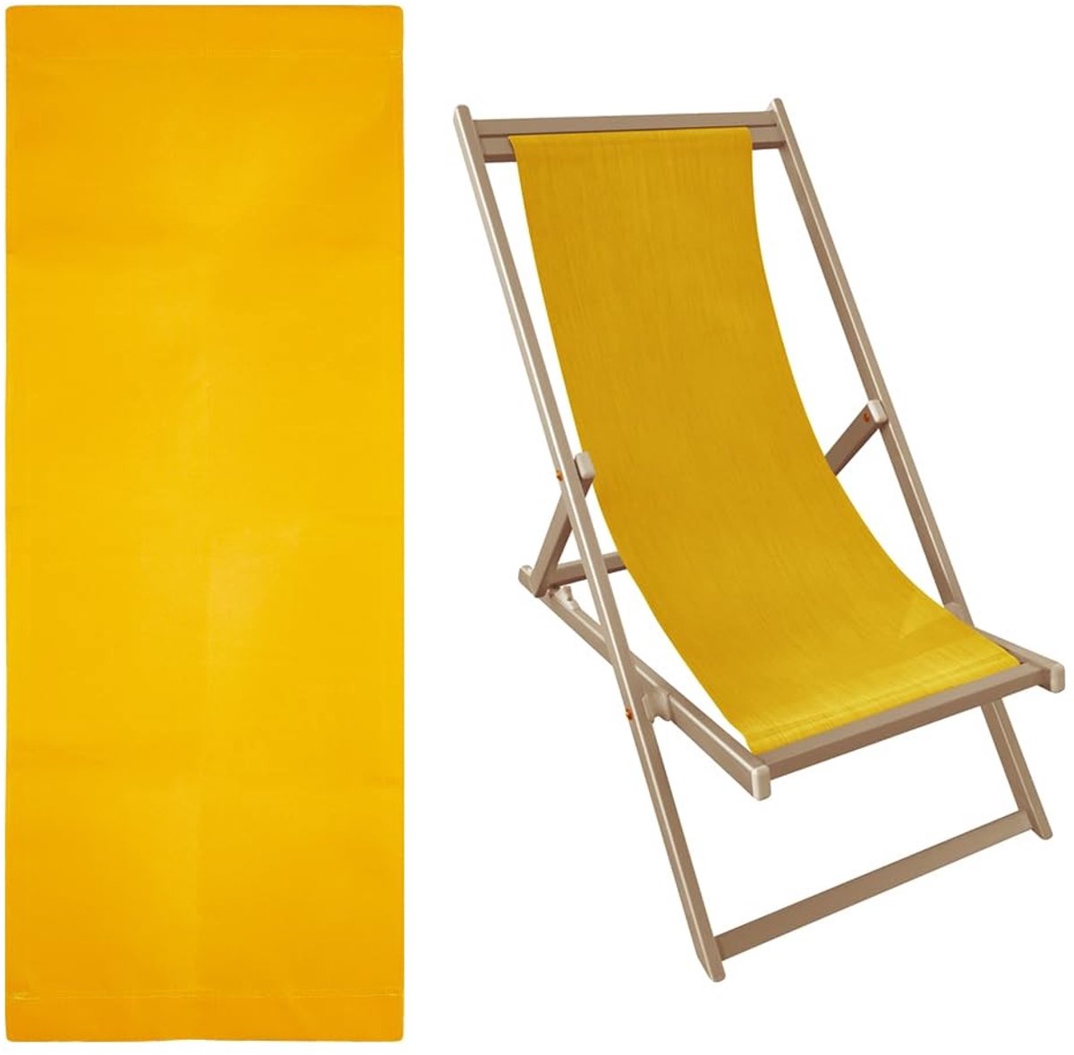 Dailygoods- Vervangingsstof 115 x 43 cm - Vervanging Canvas - Voor Slingstoelen - Klapstoel - Tuin/Strand - Geschikt voor Zonnebaden - Strandstoelbekleding