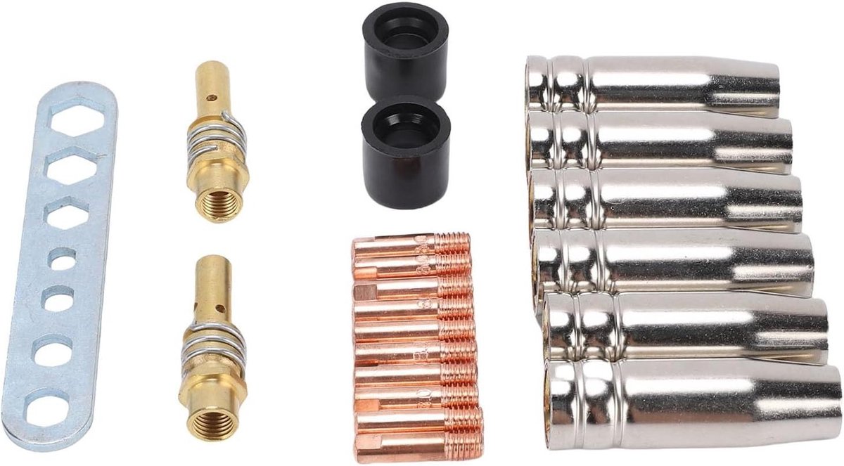 Laspistool Accessoireset - MIG MAG Onderdelen - Precisie Lassen - Duurzame Messing Tips - 21 Stuks - Niet Van Toepassing