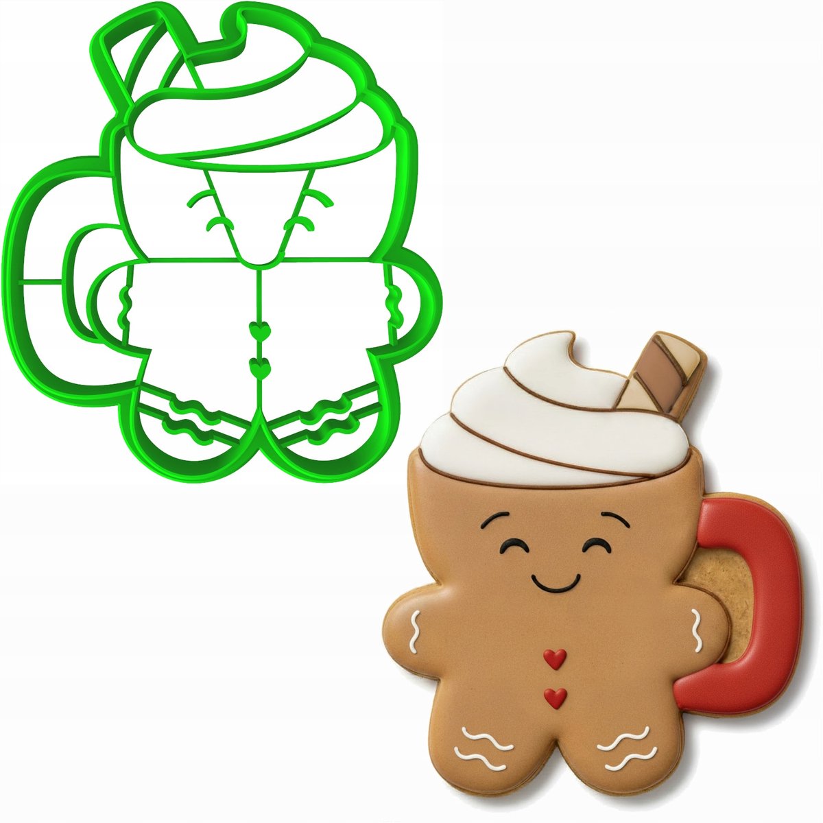 Koekjesvorm Kerstman Mok 8cm - Bakvorm voor Koekjes en Peperkoek