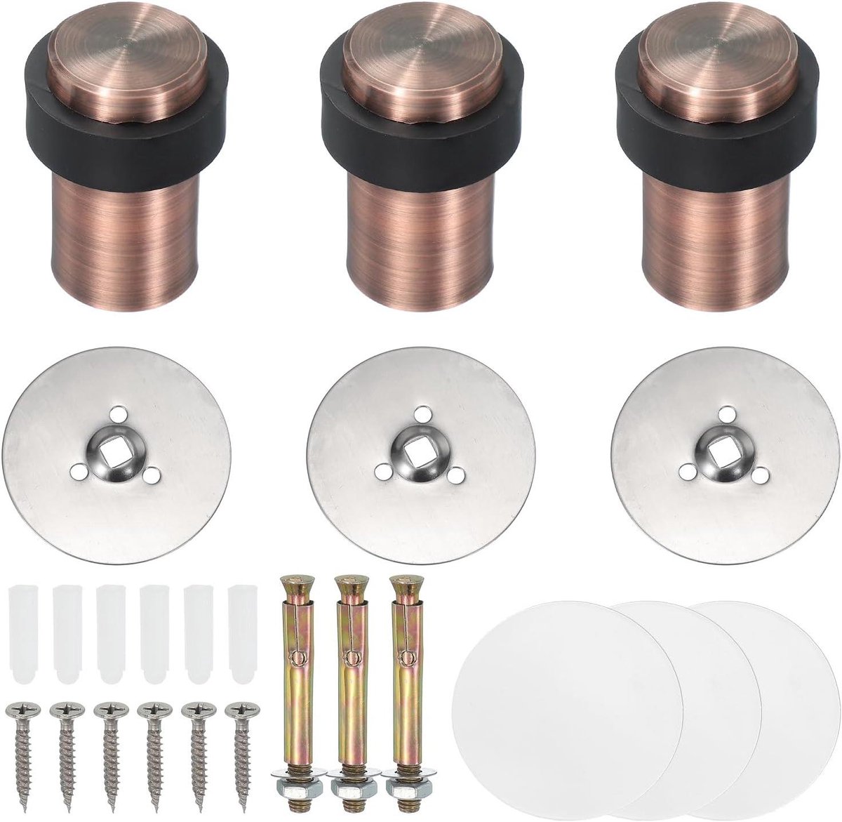 Deurstoppers Set - Vloerbeschermers - Deuren Open Houden - Zelfklevend Schroefmontage - 60 mm Hoog - Goudkleurig