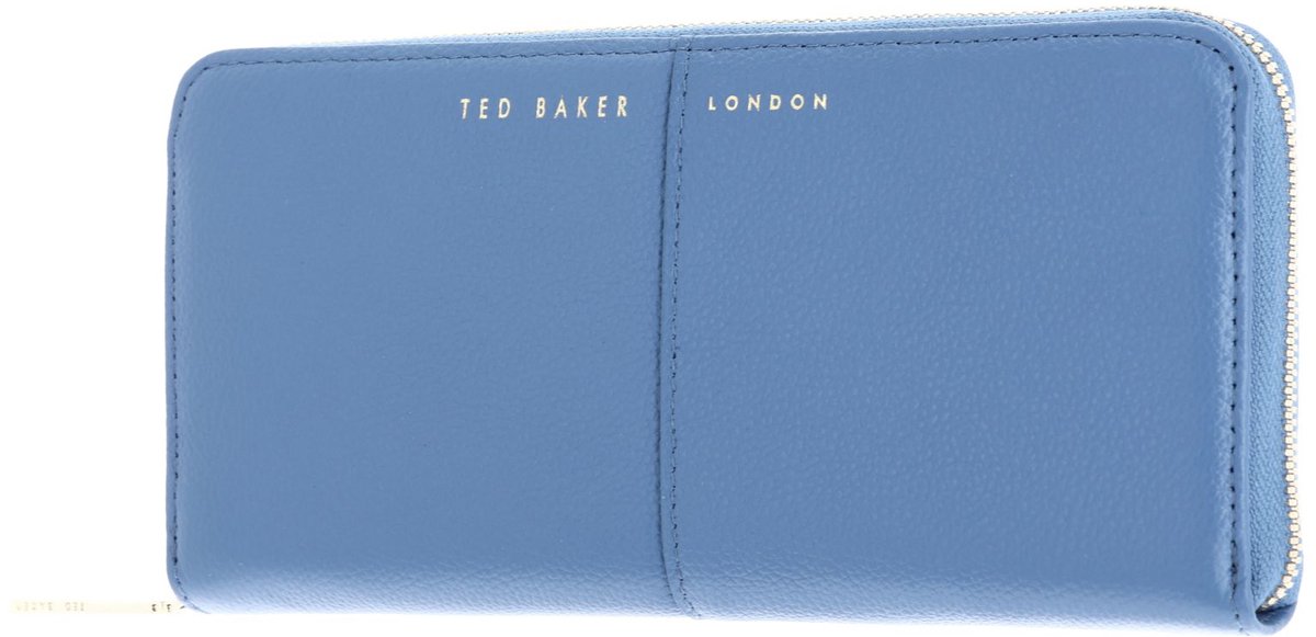 Ted Baker Leren portemonnee Aminne Large Zip around Purse Blue blauw