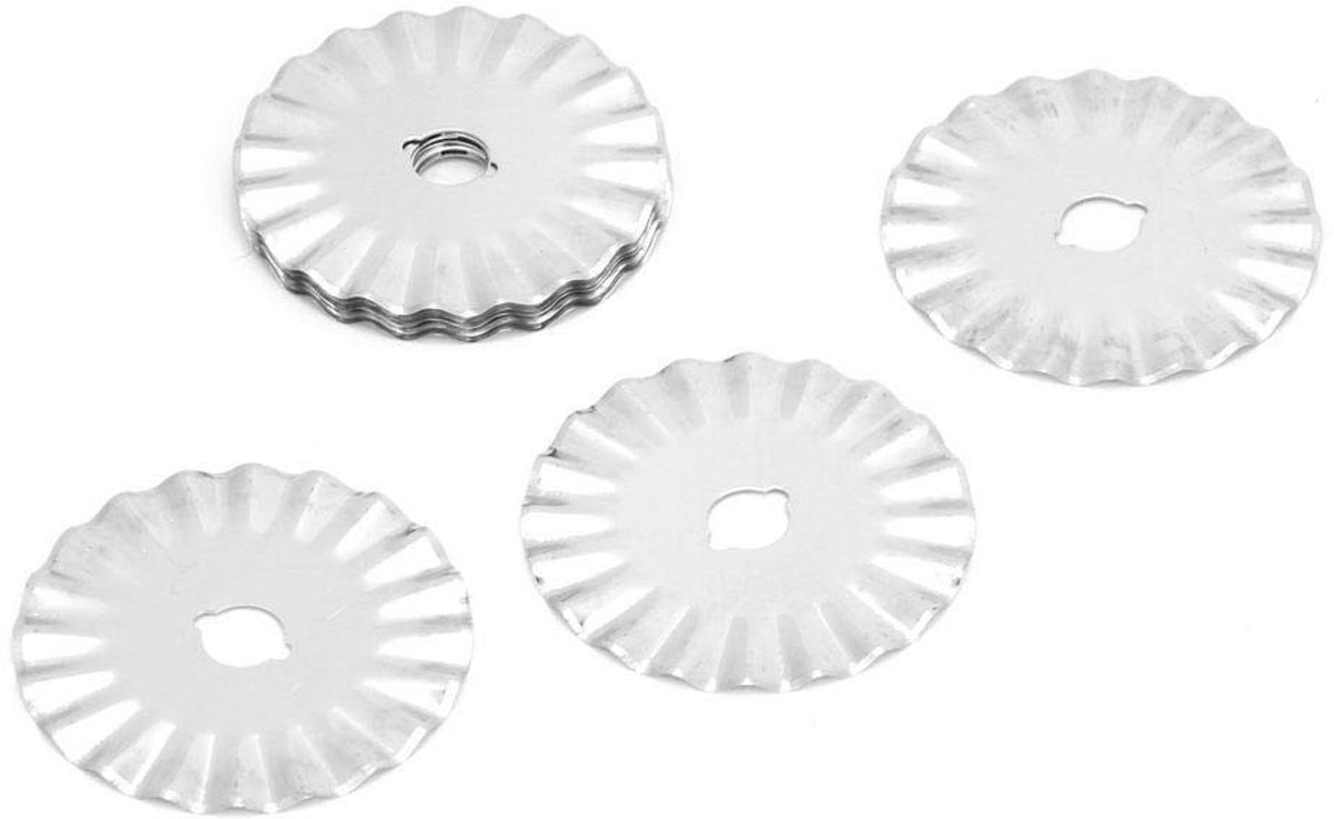 Dailygoods- Roterende Snijder 10 Stuks - Ronde Lemmet - Roestvrij Staal - Multifunctioneel - Voor Stof/Papier/Leer - Snijden van Meerdere Lagen - Snijmes