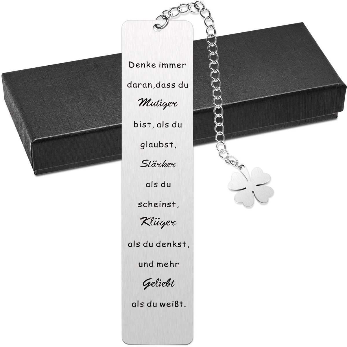 Dailygoods- Boekenlegger Inspirerend - Metalen Bladwijzer - Roestvrij Staal - Cadeau voor Boekenliefhebbers - Zilveren Bladwijzer - 13 x 2,6 cm