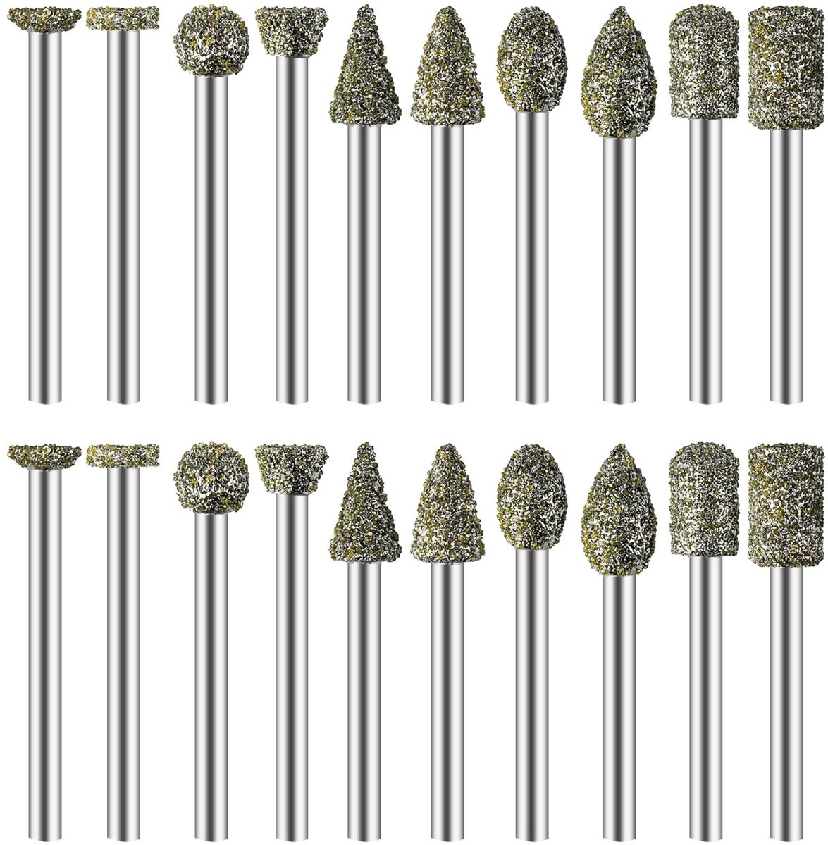 Dailygoods - Set van 20 Diamant Slijpkoppen voor Roterend Gereedschap