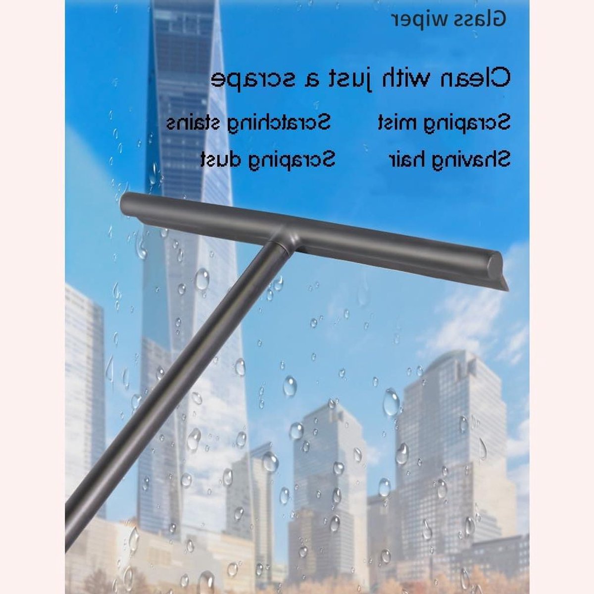 Raamreiniger Borstel - Raamwisser Gereedschap - Ramen Schoonmaken - Uitschuifbare Handgreep - 89 cm - Zwart