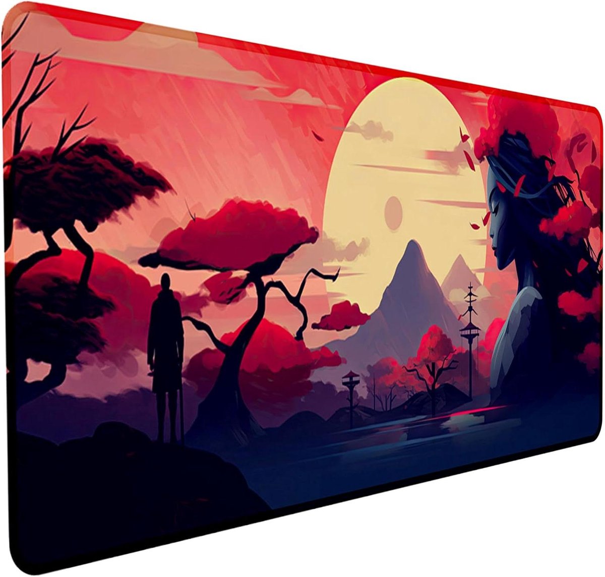 XXL Muismat - Bureau Onderlegger - Gaming Comfort - Genaaide Randen - 90x40 cm - Diverse Designs