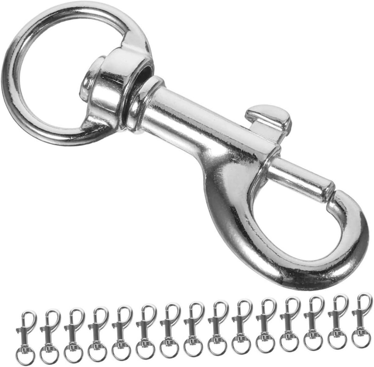 Metalen Haak Gesp - Karabijnhaak Clips - Huisdierriem Bevestigen - Duurzaam Roestvrij Staal - 40 Stuks - Zilver